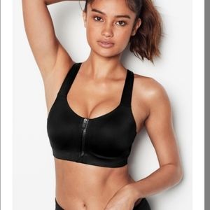 Victoria's Secret Sport Knockout Black Zip Up Sports Bra With Underwire Bra 34D